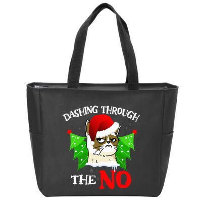 Cat Lover Xmas Dashing Through Grumpy Cats The No Christmas Zip Tote Bag