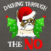 Cat Lover Xmas Dashing Through Grumpy Cats The No Christmas Cotton Canvas Backpack