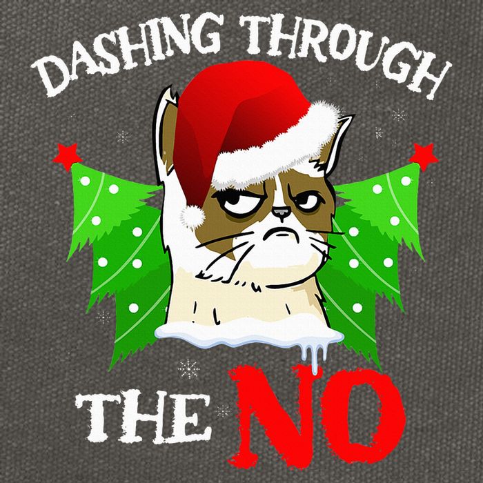 Cat Lover Xmas Dashing Through Grumpy Cats The No Christmas Cotton Canvas Backpack