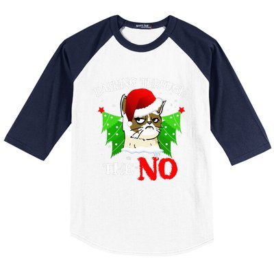 Cat Lover Xmas Dashing Through Grumpy Cats The No Christmas Baseball Sleeve Shirt