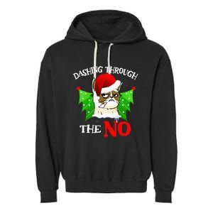 Cat Lover Xmas Dashing Through Grumpy Cats The No Christmas Garment-Dyed Fleece Hoodie