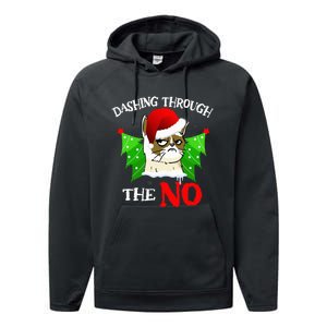 Cat Lover Xmas Dashing Through Grumpy Cats The No Christmas Performance Fleece Hoodie