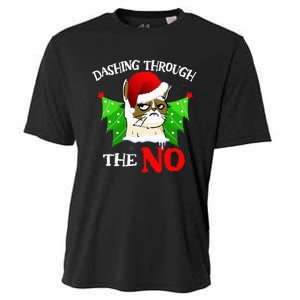 Cat Lover Xmas Dashing Through Grumpy Cats The No Christmas Cooling Performance Crew T-Shirt