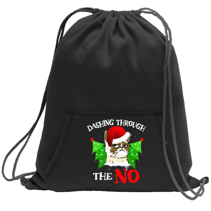 Cat Lover Xmas Dashing Through Grumpy Cats The No Christmas Sweatshirt Cinch Pack Bag