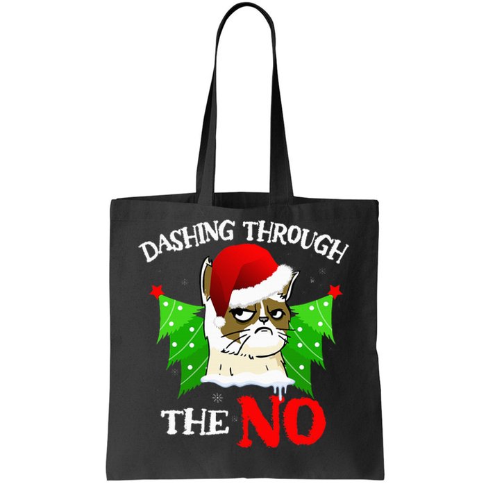 Cat Lover Xmas Dashing Through Grumpy Cats The No Christmas Tote Bag