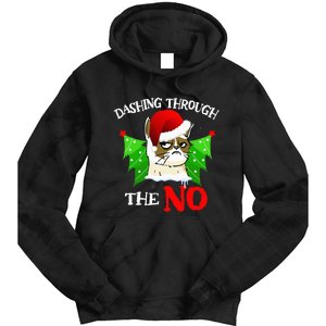 Cat Lover Xmas Dashing Through Grumpy Cats The No Christmas Tie Dye Hoodie