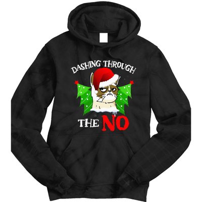 Cat Lover Xmas Dashing Through Grumpy Cats The No Christmas Tie Dye Hoodie