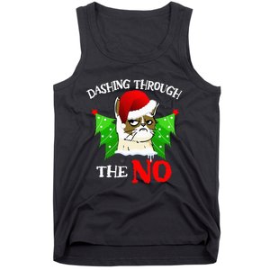 Cat Lover Xmas Dashing Through Grumpy Cats The No Christmas Tank Top