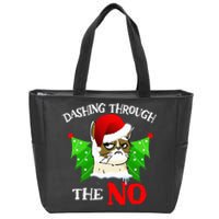 Cat Lover Xmas Dashing Through Grumpy Cats The No Christmas Zip Tote Bag