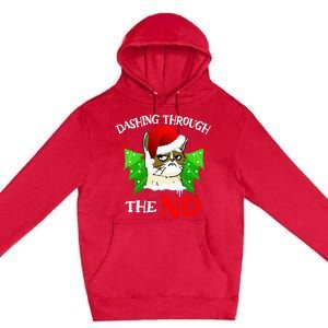 Cat Lover Xmas Dashing Through Grumpy Cats The No Christmas Premium Pullover Hoodie