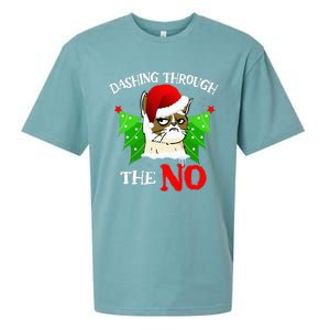 Cat Lover Xmas Dashing Through Grumpy Cats The No Christmas Sueded Cloud Jersey T-Shirt