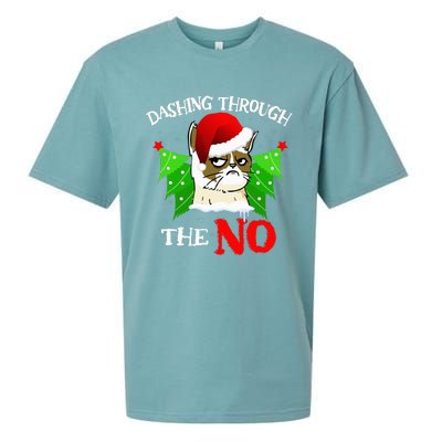 Cat Lover Xmas Dashing Through Grumpy Cats The No Christmas Sueded Cloud Jersey T-Shirt