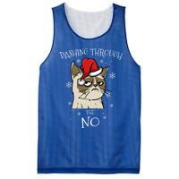 Cat Lover Xmas Funny Gift Dashing Through No Grumpy Christmas Great Gift Mesh Reversible Basketball Jersey Tank