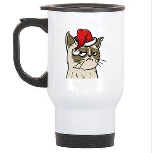 Cat Lover Xmas Funny Gift Dashing Through No Grumpy Christmas Great Gift Stainless Steel Travel Mug