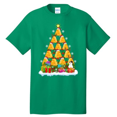 Cheese Lover Xmas Holiday Santa Cheese Christmas Tree Tall T-Shirt