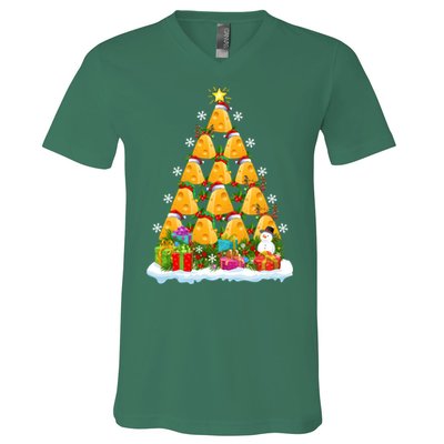 Cheese Lover Xmas Holiday Santa Cheese Christmas Tree V-Neck T-Shirt