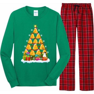 Cheese Lover Xmas Holiday Santa Cheese Christmas Tree Long Sleeve Pajama Set