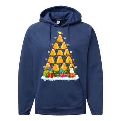 Cheese Lover Xmas Holiday Santa Cheese Christmas Tree Performance Fleece Hoodie