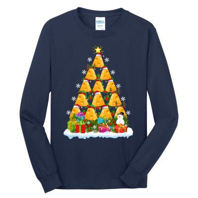 Cheese Lover Xmas Holiday Santa Cheese Christmas Tree Tall Long Sleeve T-Shirt