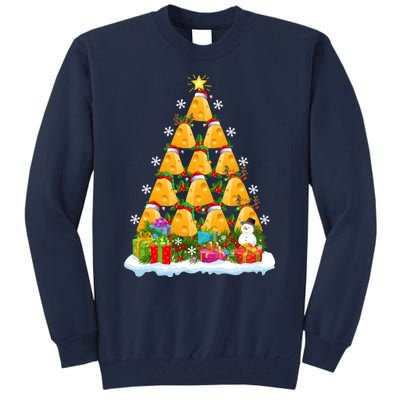 Cheese Lover Xmas Holiday Santa Cheese Christmas Tree Tall Sweatshirt