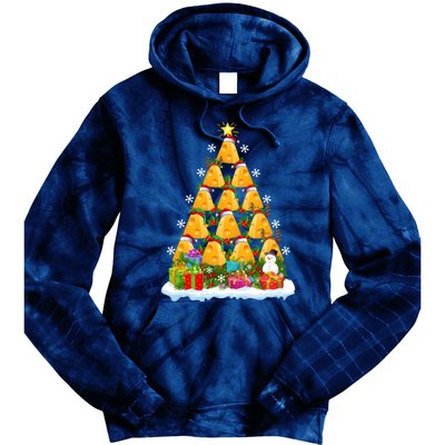 Cheese Lover Xmas Holiday Santa Cheese Christmas Tree Tie Dye Hoodie