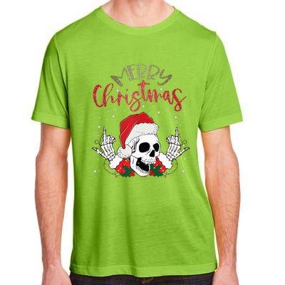 Christmas Light Xmas Santa Hat Funny Skull Merry Christmas Tank Top Adult ChromaSoft Performance T-Shirt