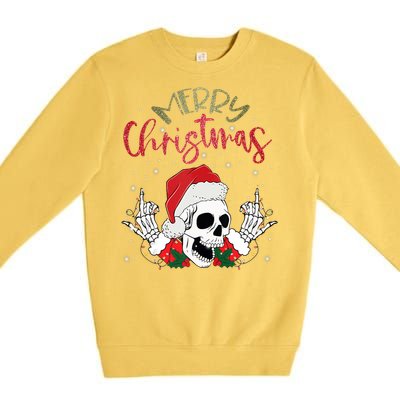 Christmas Light Xmas Santa Hat Funny Skull Merry Christmas Tank Top Premium Crewneck Sweatshirt