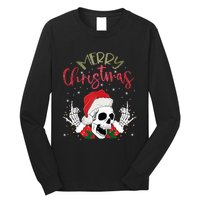 Christmas Light Xmas Santa Hat Funny Skull Merry Christmas Tank Top Long Sleeve Shirt