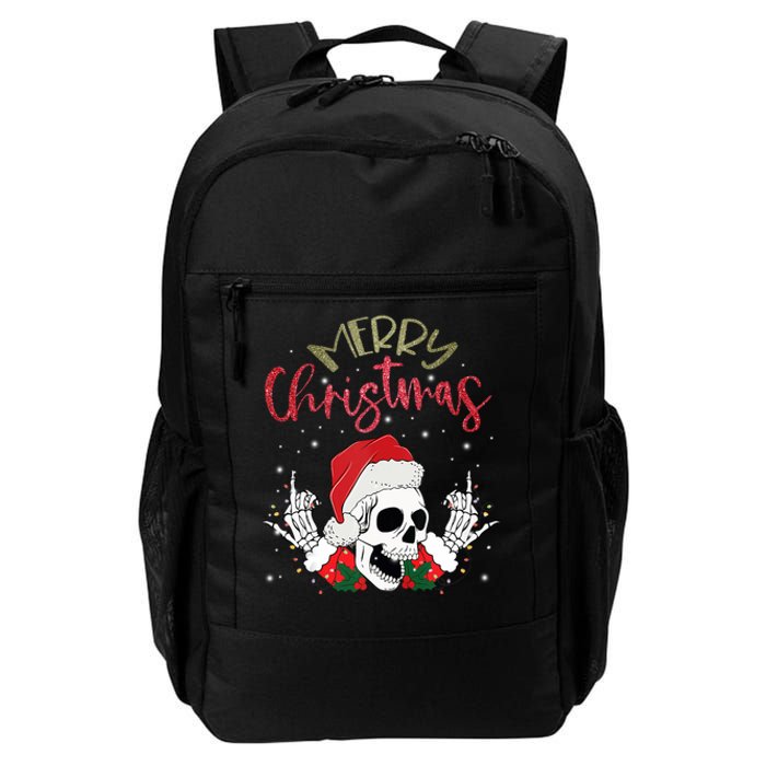 Christmas Light Xmas Santa Hat Funny Skull Merry Christmas Tank Top Daily Commute Backpack