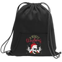 Christmas Light Xmas Santa Hat Funny Skull Merry Christmas Tank Top Sweatshirt Cinch Pack Bag