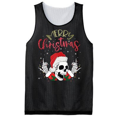 Christmas Light Xmas Santa Hat Funny Skull Merry Christmas Tank Top Mesh Reversible Basketball Jersey Tank