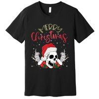 Christmas Light Xmas Santa Hat Funny Skull Merry Christmas Tank Top Premium T-Shirt