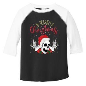 Christmas Light Xmas Santa Hat Funny Skull Merry Christmas Tank Top Toddler Fine Jersey T-Shirt