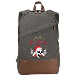 Christmas Light Xmas Santa Hat Funny Skull Merry Christmas Tank Top Cotton Canvas Backpack