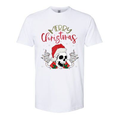 Christmas Light Xmas Santa Hat Funny Skull Merry Christmas Tank Top Softstyle CVC T-Shirt