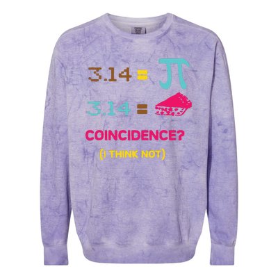 Cool March 14 Pi Day Coincidence Colorblast Crewneck Sweatshirt