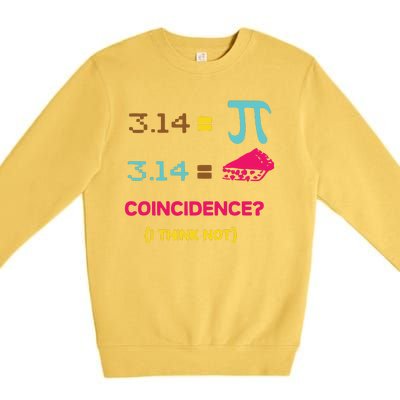 Cool March 14 Pi Day Coincidence Premium Crewneck Sweatshirt