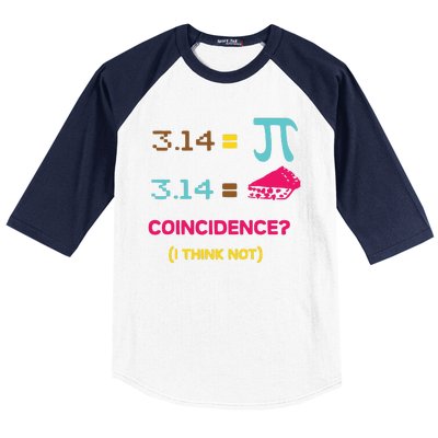 Cool March 14 Pi Day Coincidence Baseball Sleeve Shirt