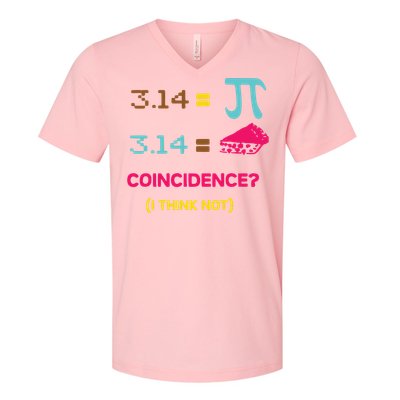 Cool March 14 Pi Day Coincidence V-Neck T-Shirt