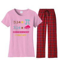 Cool March 14 Pi Day Coincidence Women's Flannel Pajama Set