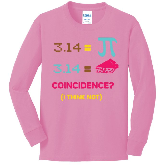 Cool March 14 Pi Day Coincidence Kids Long Sleeve Shirt