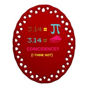 Cool March 14 Pi Day Coincidence Ceramic Oval Ornament