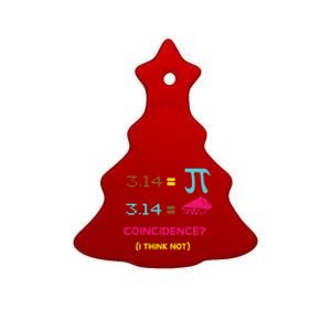 Cool March 14 Pi Day Coincidence Ceramic Tree Ornament