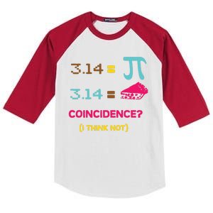 Cool March 14 Pi Day Coincidence Kids Colorblock Raglan Jersey