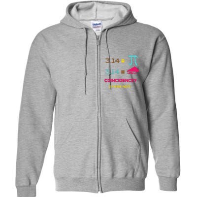 Cool March 14 Pi Day Coincidence Full Zip Hoodie