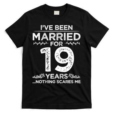 Couples Married 19 Years Retro 19th Wedding Anniversary T-Shirt