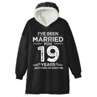 Couples Married 19 Years Retro 19th Wedding Anniversary Hooded Wearable Blanket