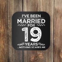 Couples Married 19 Years Retro 19th Wedding Anniversary Coaster