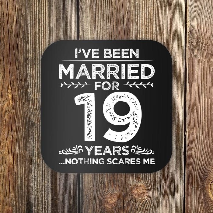 Couples Married 19 Years Retro 19th Wedding Anniversary Coaster