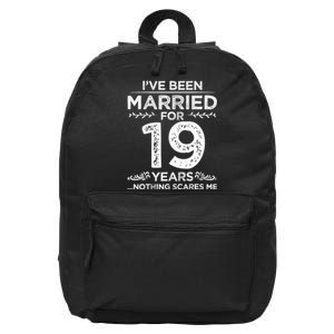 Couples Married 19 Years Retro 19th Wedding Anniversary 16 in Basic Backpack